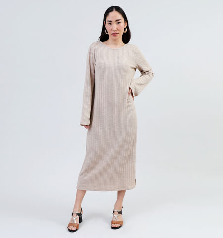Lange jurk beige