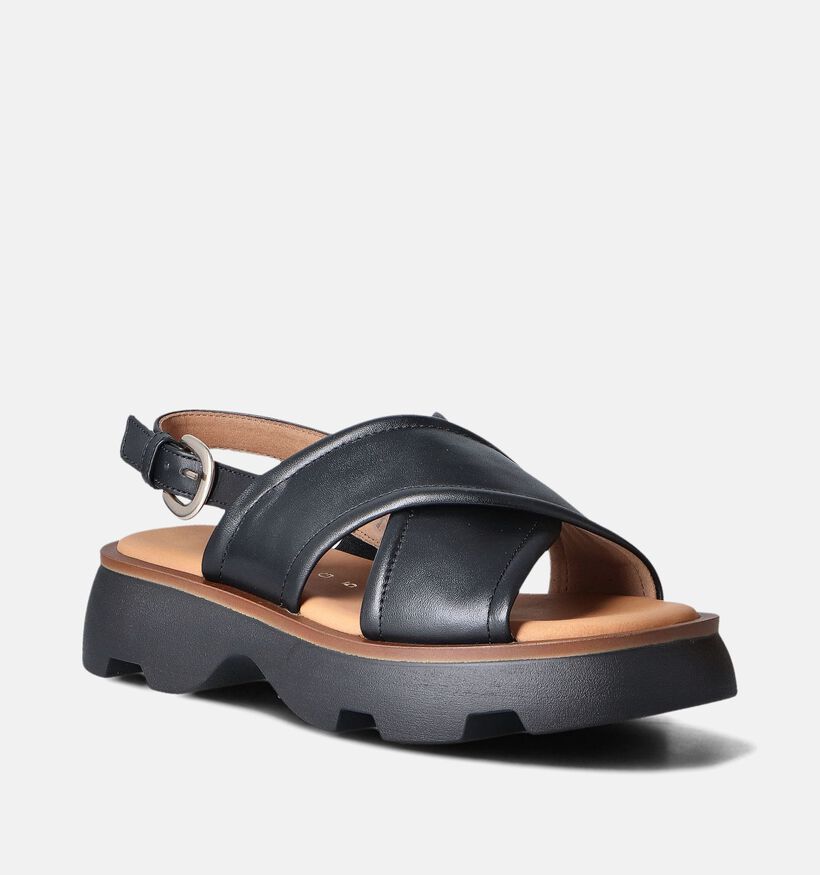 Gabor Zwarte Sandalen met plateauzool voor dames (356668)