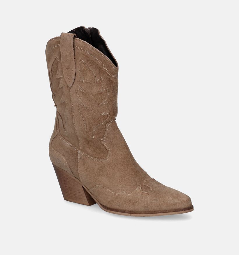 Poelman Taupe Cowboy Boots voor dames (324925)