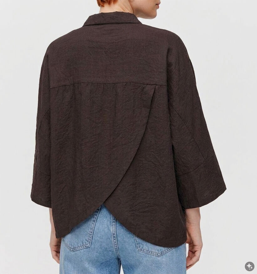 Vila Sara Back Detail Chemise en Marron fonc&eacute; pour femmes (379770)