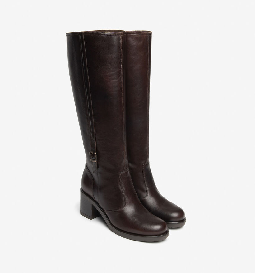 NeroGiardini Donkerbruine Lange Laarzen met Hak voor dames (379408)