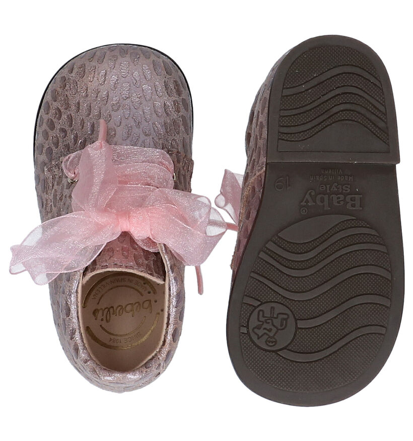 Beberlis Roze Babyschoenen in leer (281161)