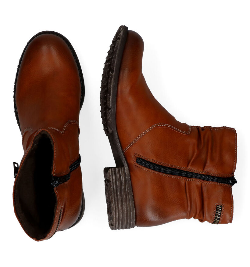 Rieker Bottines plates en Cognac pour femmes (315753)