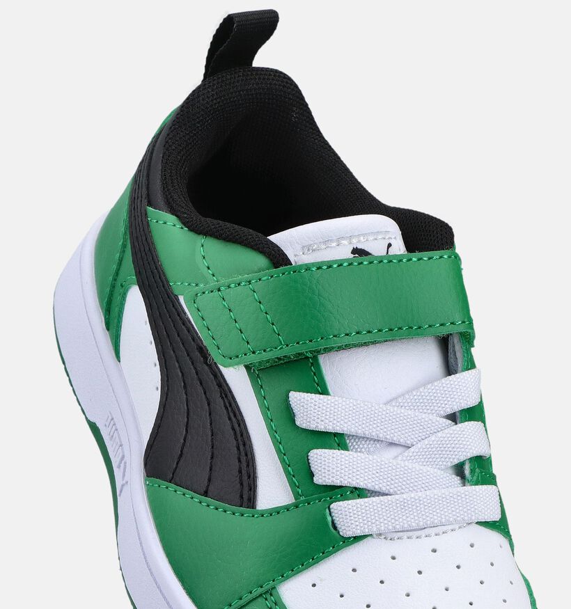 Puma Rebound V6 Baskets basses en Vert pour filles, gar&ccedil;ons (366649) - pour semelles orthop&eacute;diques