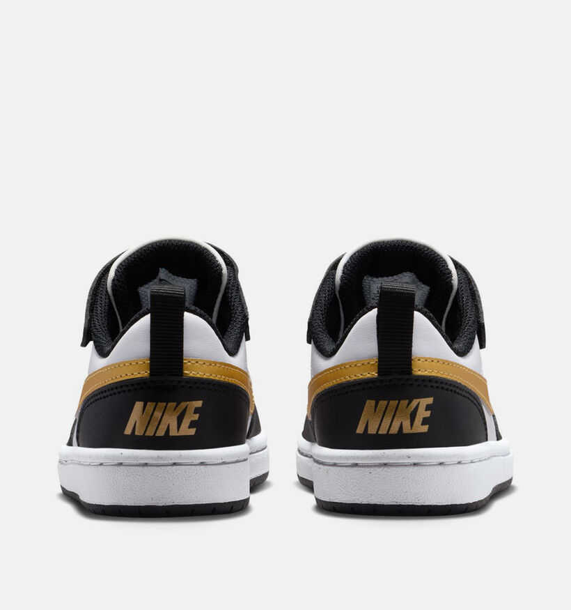 Nike Court Borough Low 2 Witte/Zwarte Sneakers voor jongens (381054)