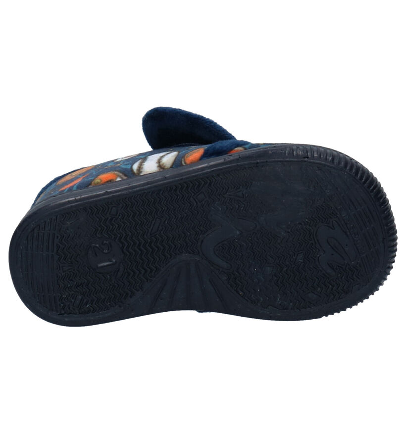 Milo & Mila Blauwe Pantoffels in stof (255011)
