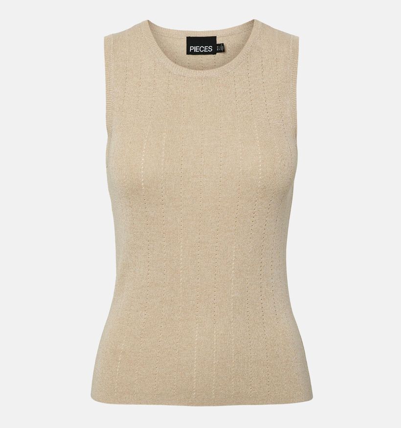 Pieces Salima O-Neck D&eacute;bardeur en Beige pour femmes (369196)