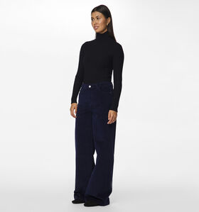 Pieces Rillo Pantalon large en corduroy en Bleu pour femmes (348380)