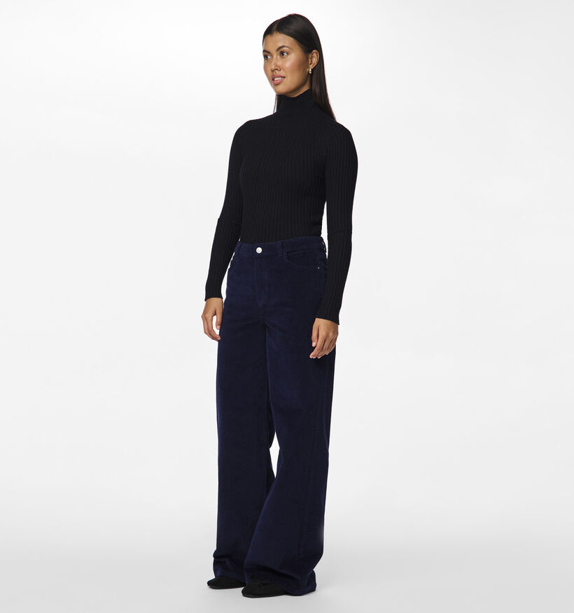 Pieces Rillo Pantalon large en corduroy en Bleu pour femmes (348380)