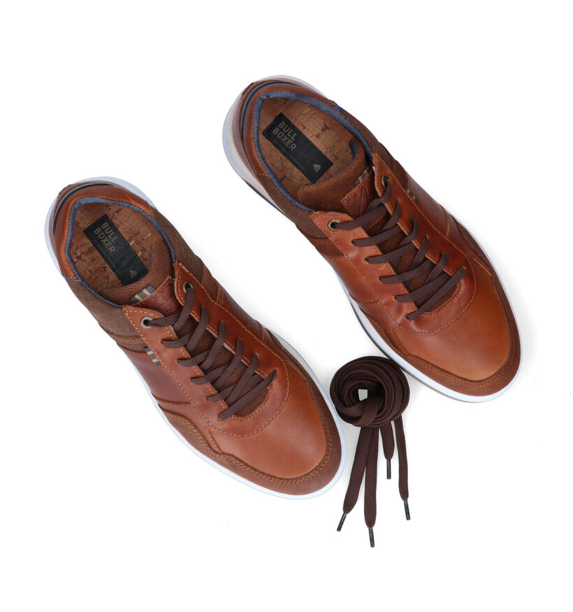Bullboxer Chaussures à lacets en Cognac pour hommes (311778) - pour semelles orthopédiques
