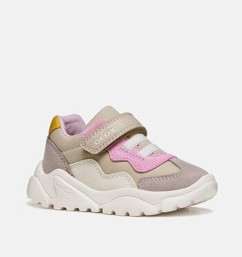 Geox Respira Low Baskets Blanc/Beige/Violet/Rose