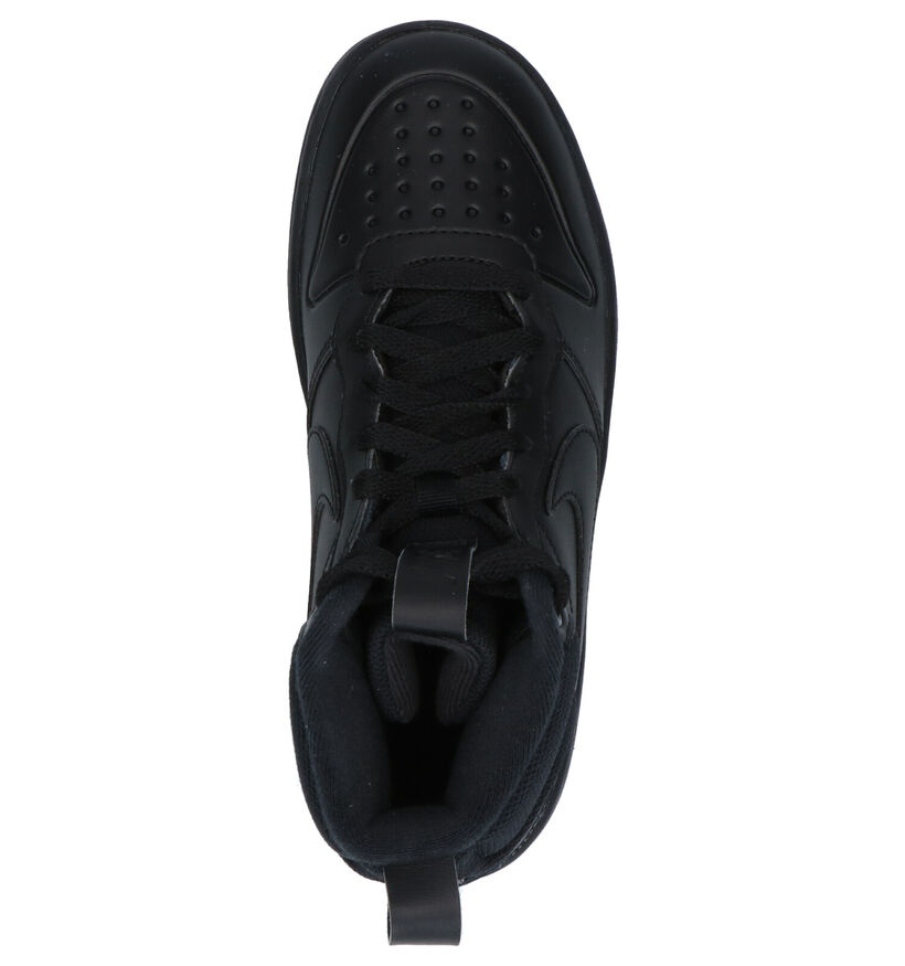 Nike Court Borough Mid Baskets en Noir en simili cuir (254067)
