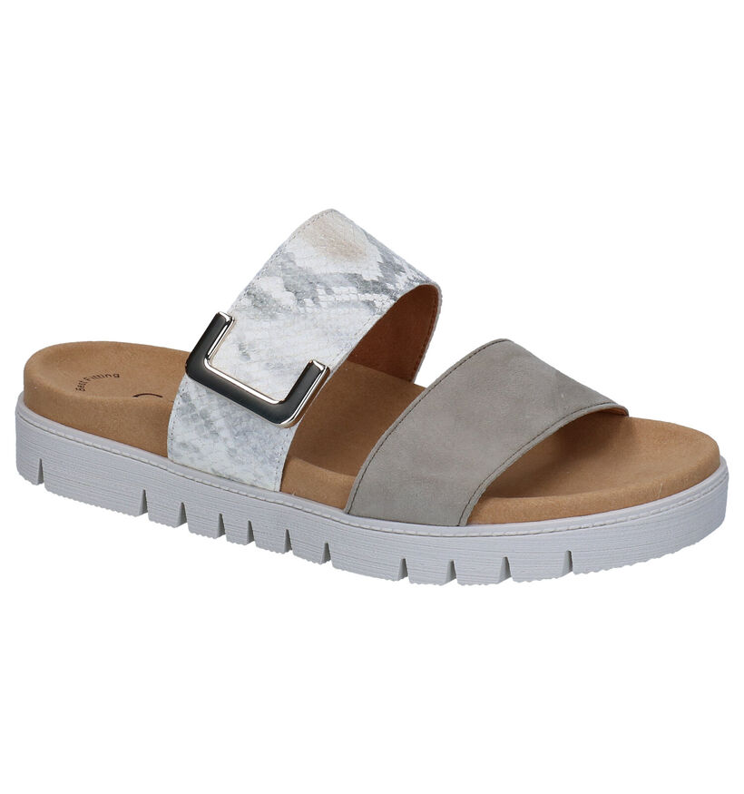 Gabor Best Fitting Taupe Slippers in leer (287925)