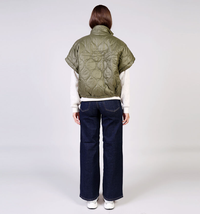 Laurent David Bodywarmer en Vert Kaki/Léopard pour femmes (366522)