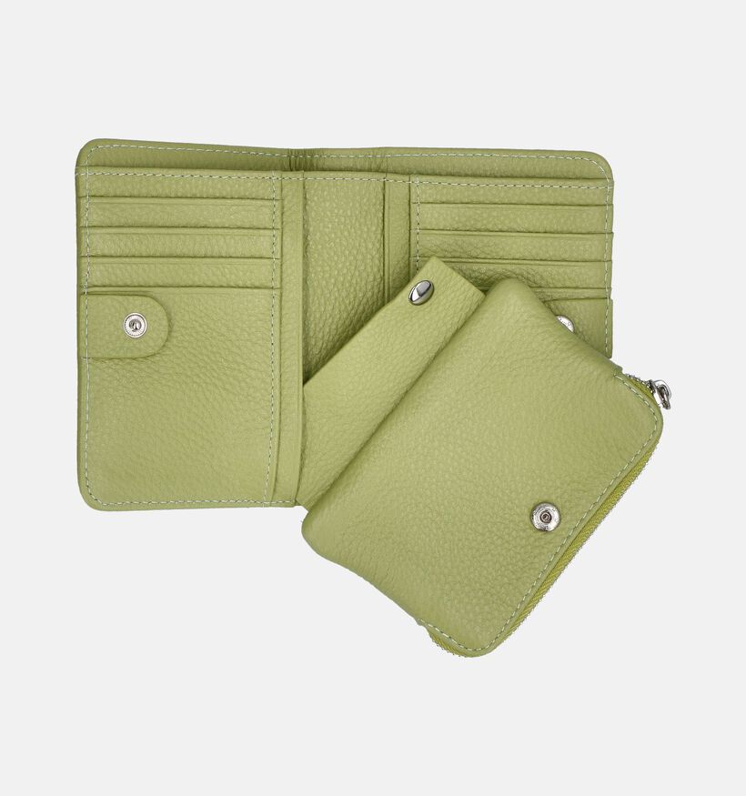 Crinkles Porte-monnaie zippé en Vert pour femmes (358087)