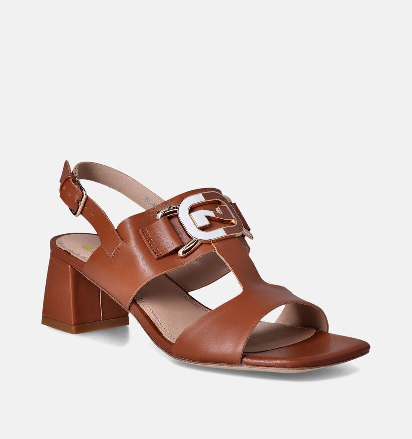 Nathan-Baume Sandales à talons en Cognac pour femmes (356335)