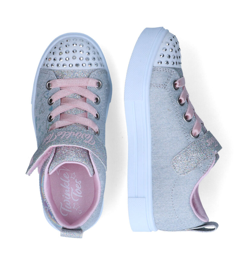 Skechers Twinkle Toes Zilveren Sneakers voor meisjes (310620)