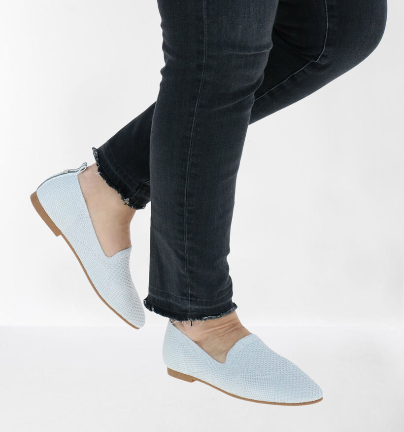 La Strada Witte Loafers in stof (289559)