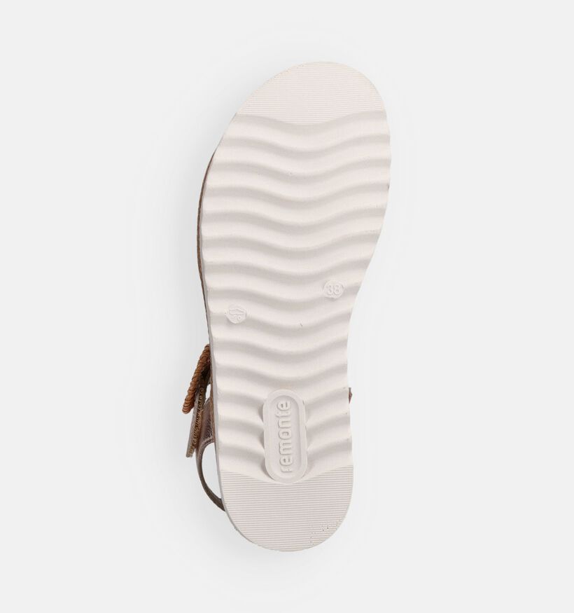 Remonte Sandales compens&eacute;es en Or pour femmes (370460) - pour semelles orthop&eacute;diques