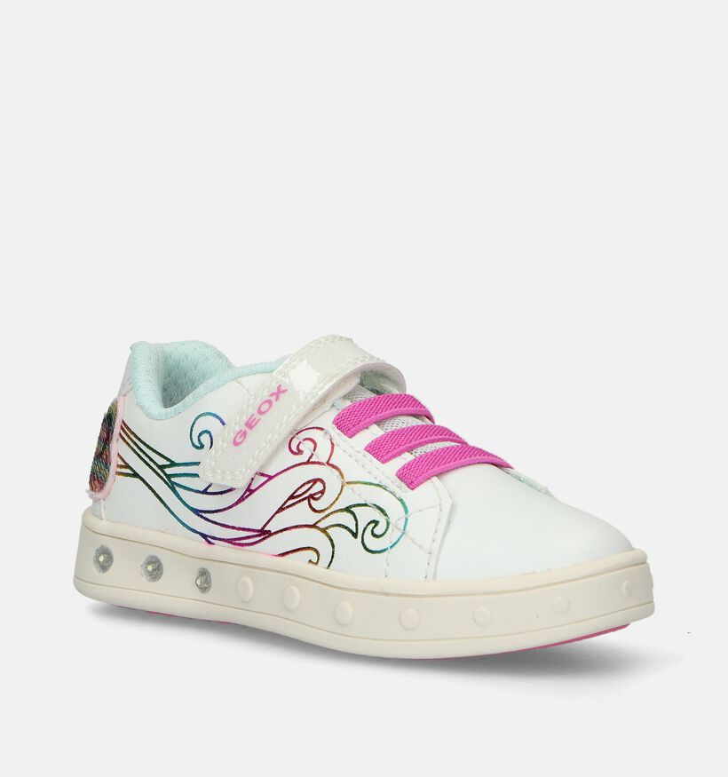 Geox Skylin Witte Sneakers met unicorn voor meisjes (335795) - geschikt voor steunzolen