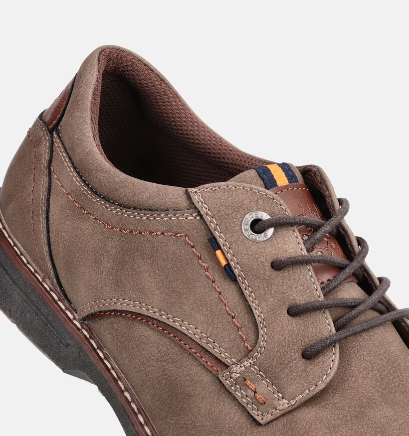 Relife Taupe Geklede Veterschoene voor heren (377669)
