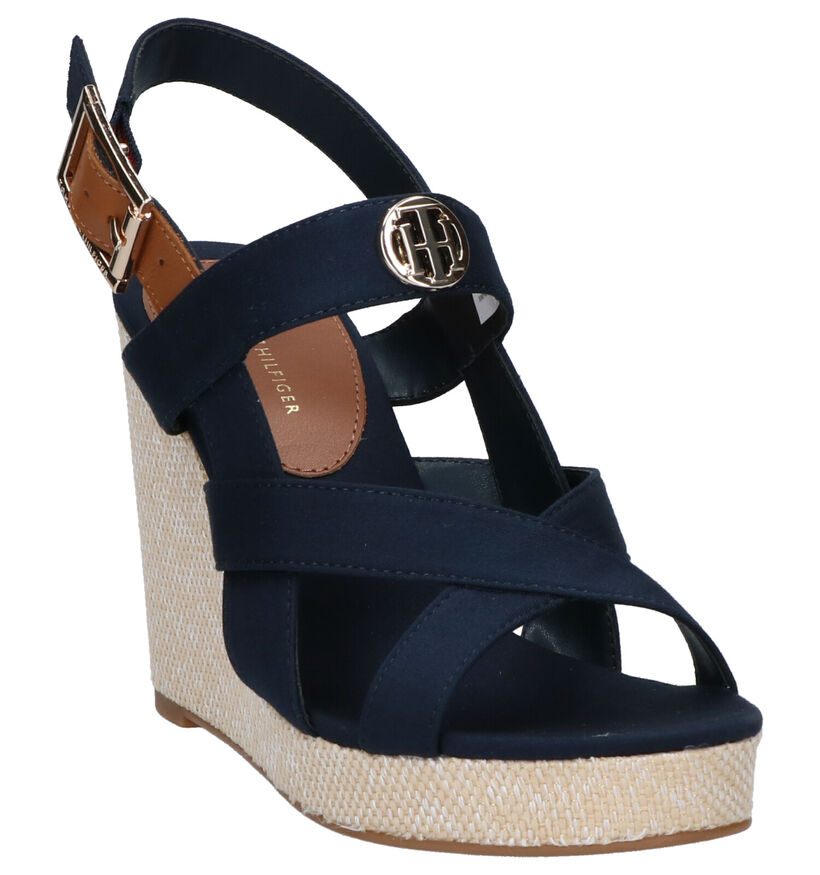 Tommy Hilfiger Sandales compensées en Bleu foncé en cuir (268440)