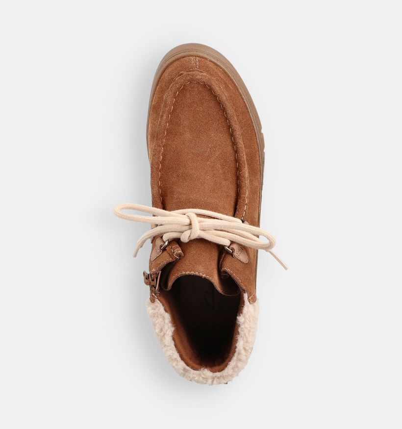 Clarks Mykah Izzy Bottines motardes en Camel pour femmes (361960) - pour semelles orthopédiques