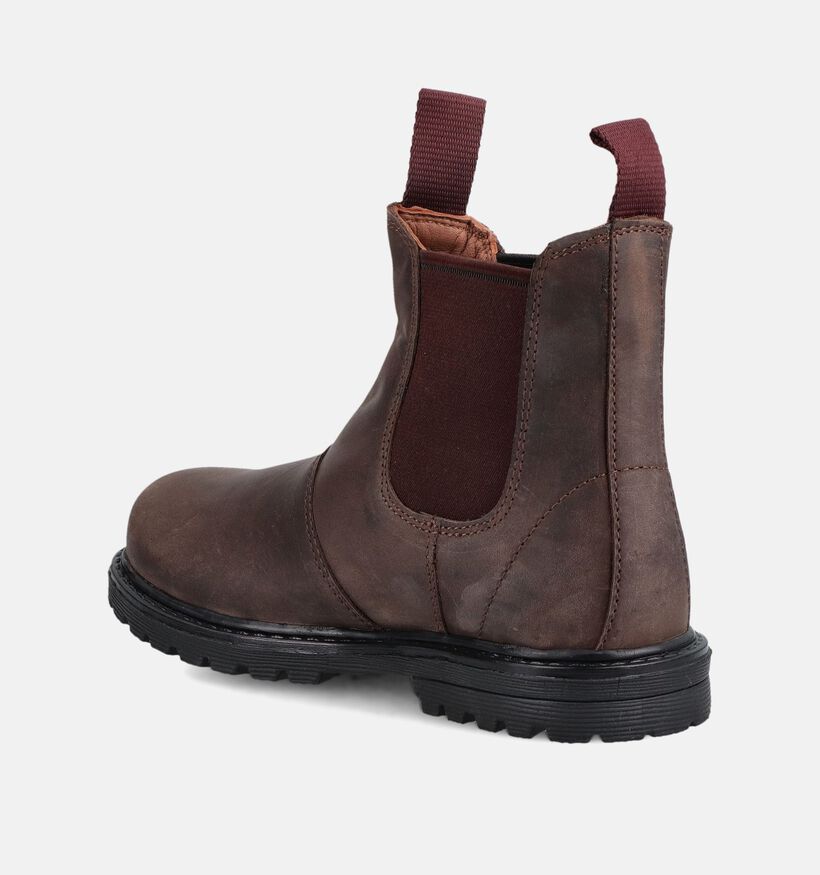 Milo & Mila Bottines Chelsea en Brun fonc&eacute; pour filles (379066)
