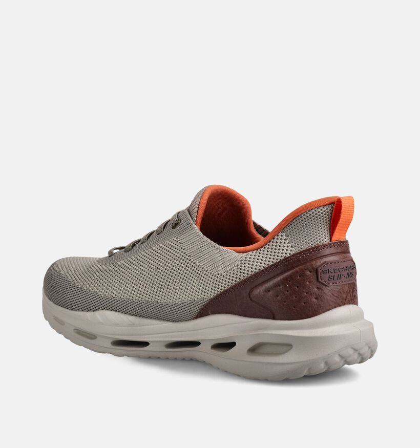 Skechers Arch Fit Orvan Baskets basses en Taupe pour hommes (371057) - pour semelles orthop&eacute;diques