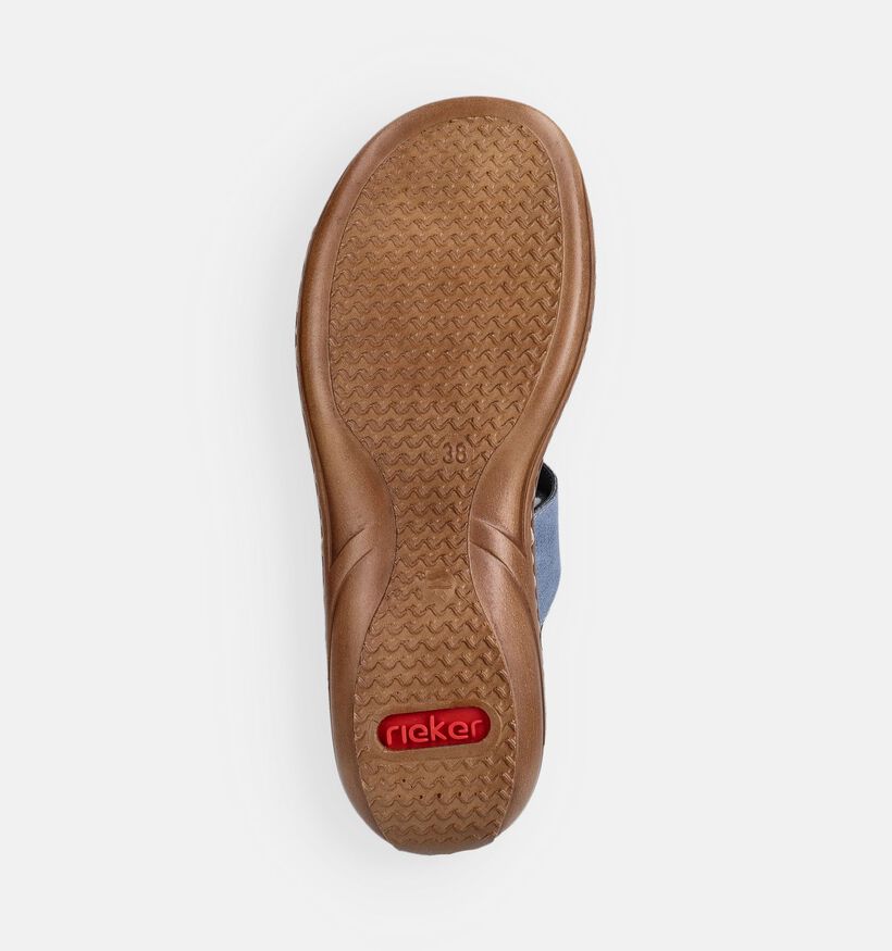 Rieker Nu-pieds plates en Bleu pour femmes (370446)