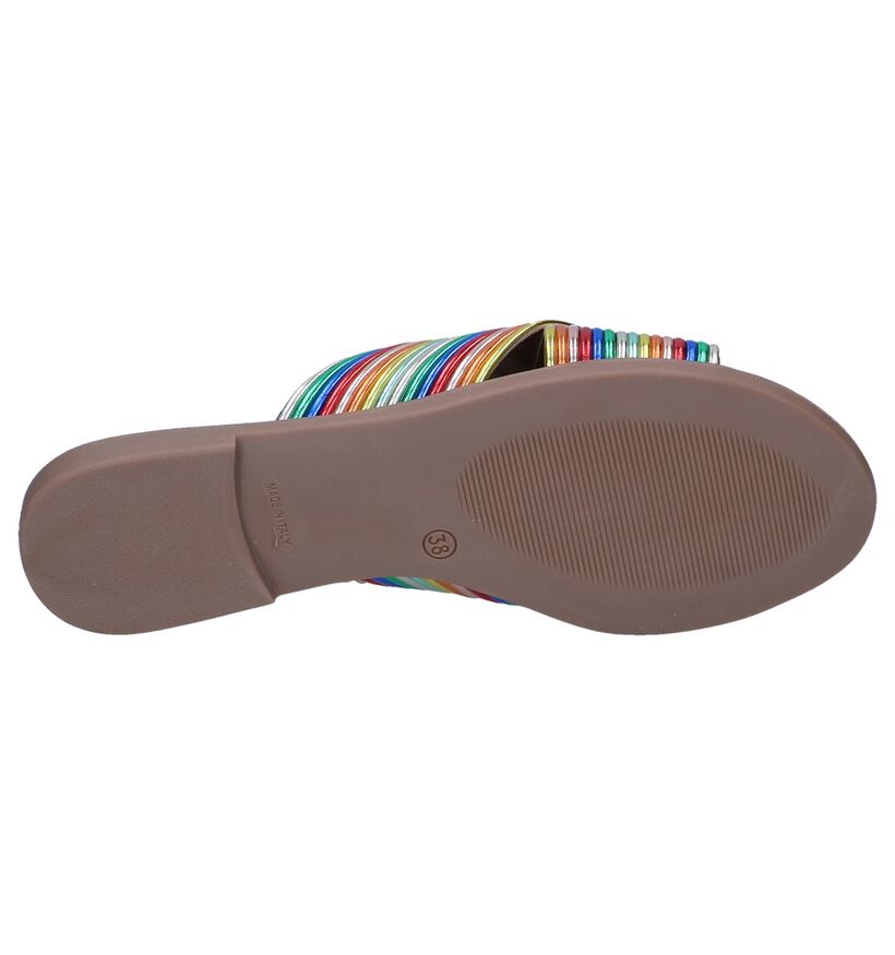 Via Limone Nu-pieds plates en Multicolore en simili cuir (249317)