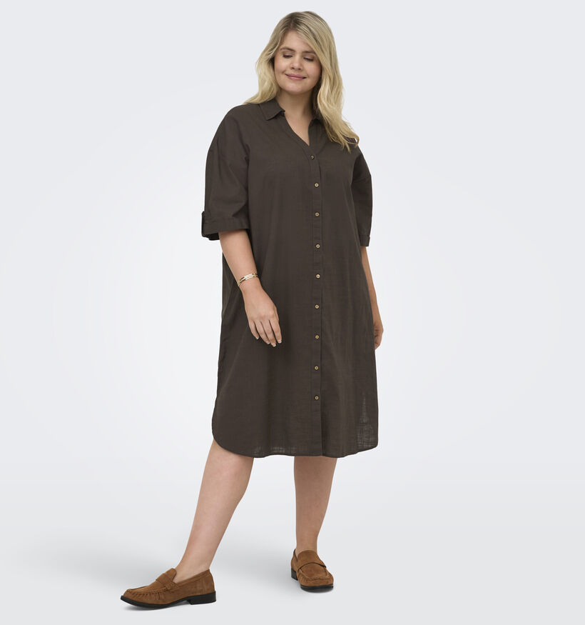 ONLY Carmakoma Coco Robe mi-longue en Marron pour femmes (374872)