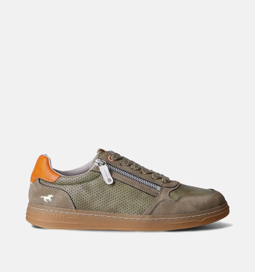 Mustang Kaki Veterschoenen voor heren (353627) - geschikt voor steunzolen