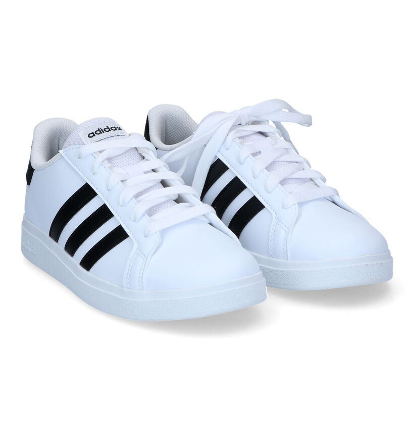 adidas Grand Court 2.0 Zwarte Sneakers in kunstleer (324110)