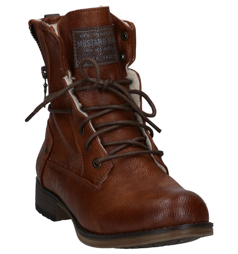 Mustang Boots à lacets en Cognac pour femmes (313784)