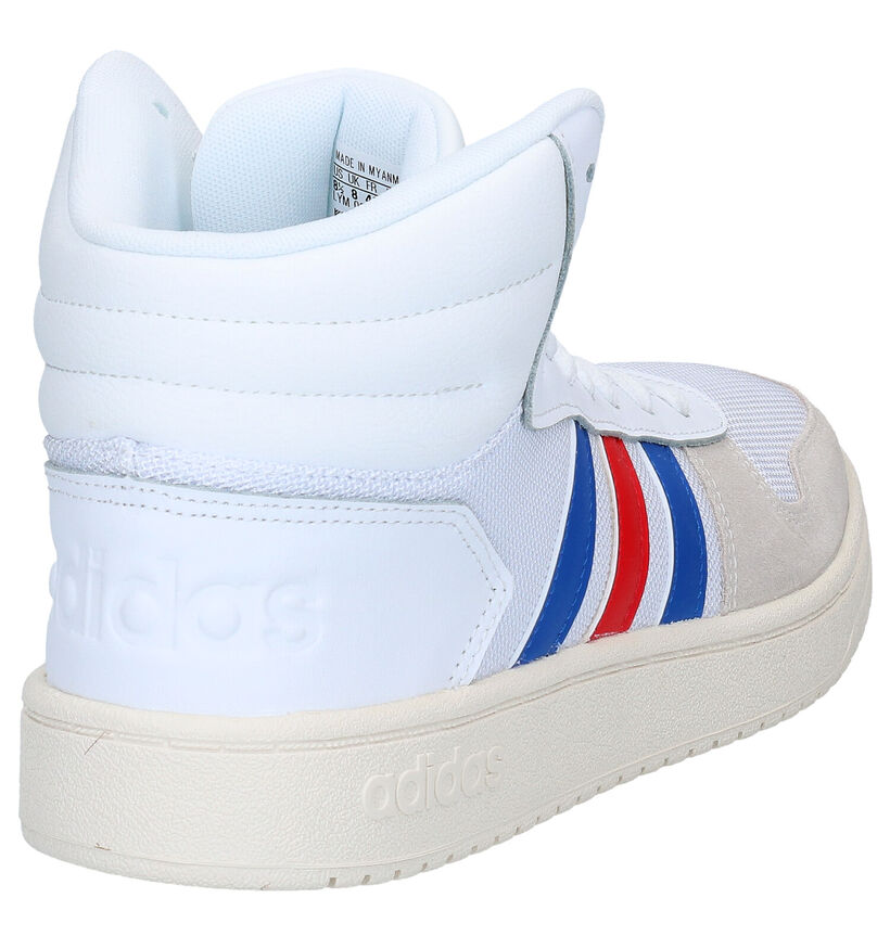 adidas Hoops 2.0 Mid Witte Sneakers in daim (290816)