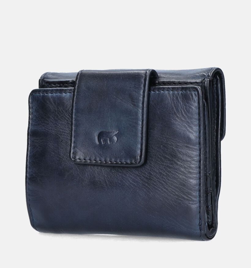 Bear Design Porte-monnaie à rabat en Bleu pour femmes (350743)