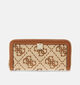 Guess Audrey Porte-monnaie zipp&eacute; en Marron pour femmes (375930)