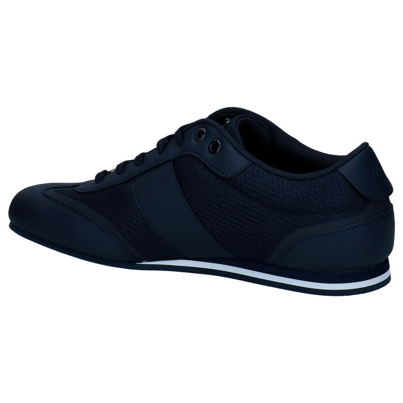 Hugo Boss Lighter Low Blauwe Veterschoenen in stof (296454)