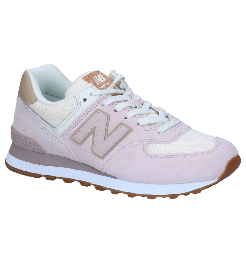 New Balance WL574 Roze Sneakers voor dames (301950) - geschikt voor steunzolen