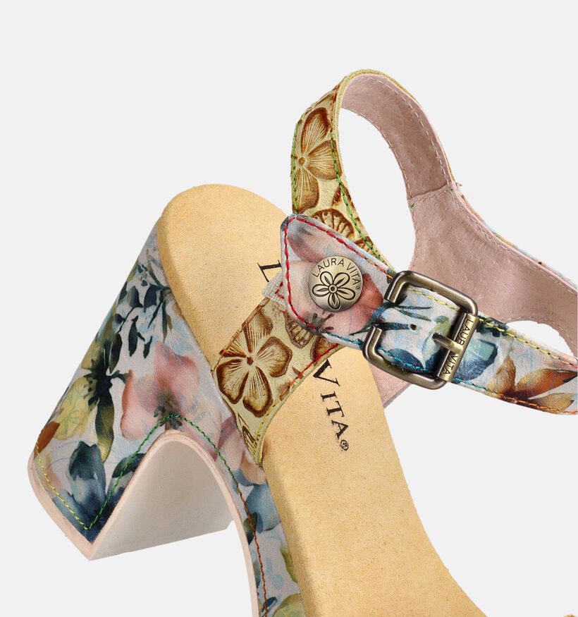 Laura Vita HECALO Sandales compens&eacute;es en Jaune pour femmes (373209)