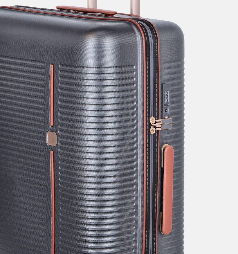 Origin Donkergrijze/Cognac Grote Reiskoffer Large voor dames, heren (376177)