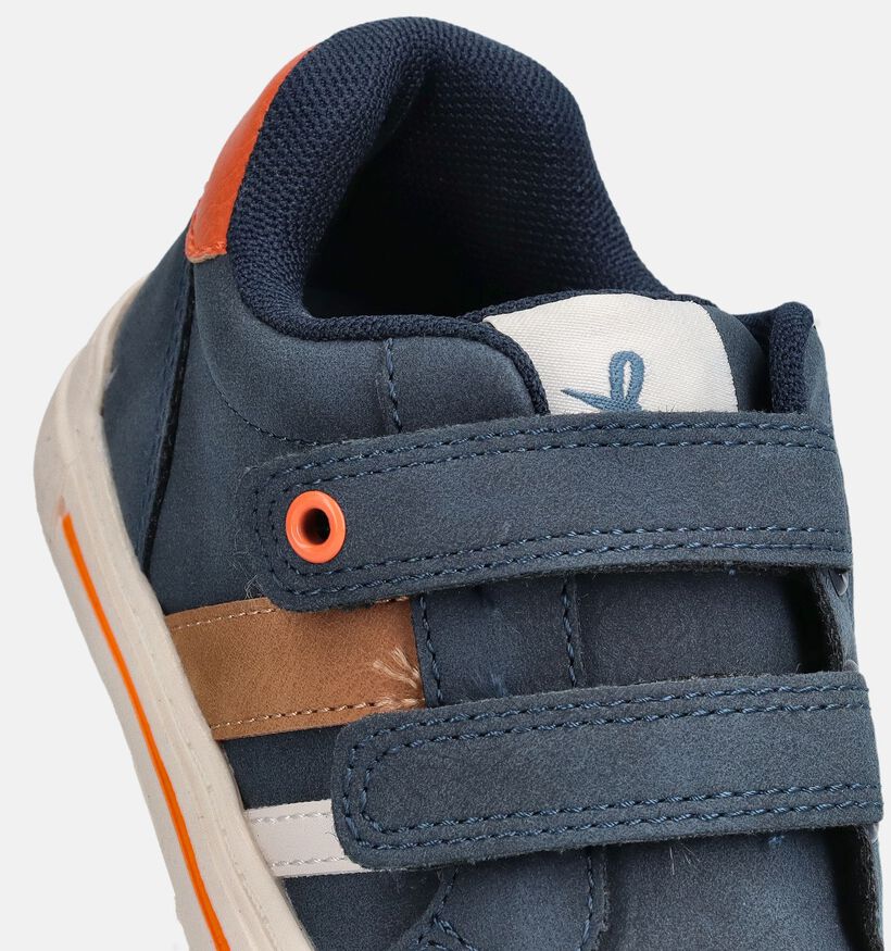 Milo & Mila Donkerblauwe/Oranje Velcroschoenen voor jongens, meisjes (371095)