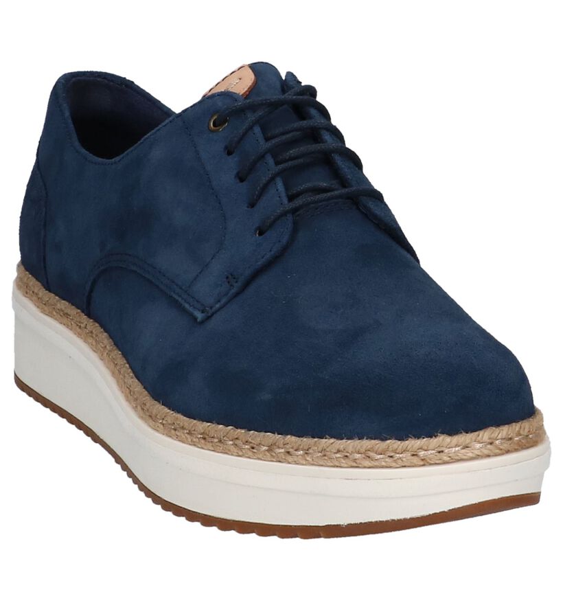 Roze Platte Veterschoenen Clarks Teadale Rhea in daim (213487)