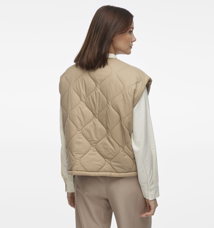 Vila Sibiria Beige Korte gewatteerde bodywarmer voor dames (351816)