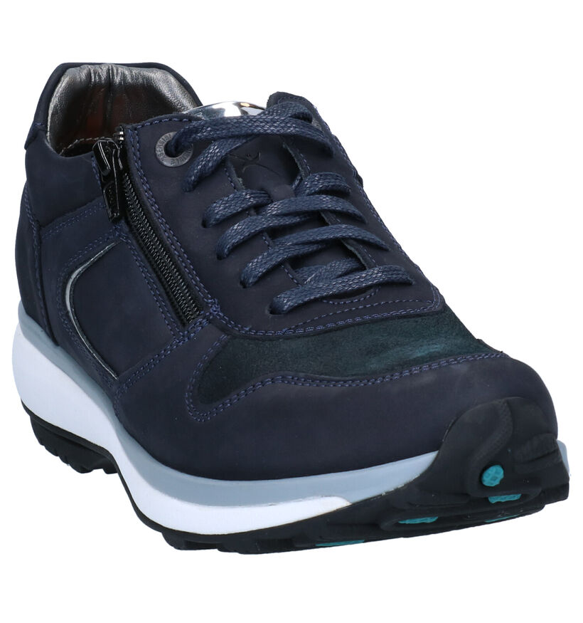 Xsensible Jersey GX Blauwe Veterschoenen in nubuck (284946)