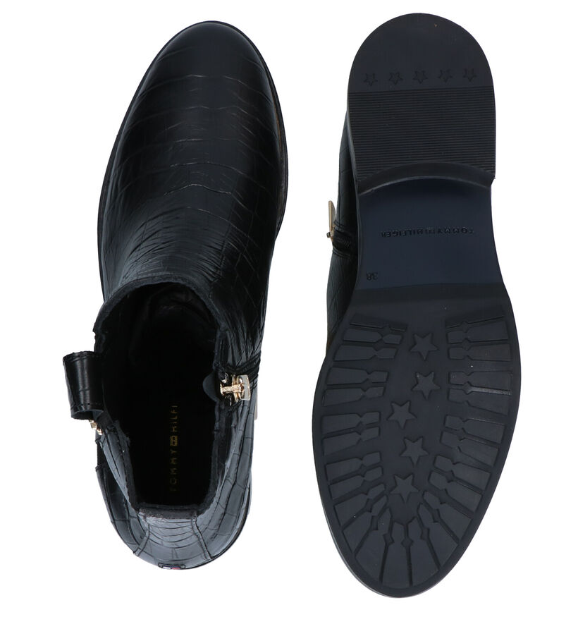 Tommy Hilfiger Croco Look Bottillons en Noir en cuir (281596)