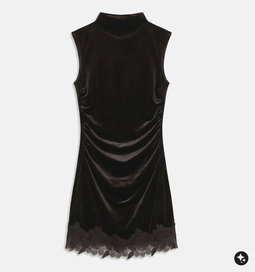 Vero Moda Chloe Mini Velvet Robe en Marron fonc&eacute; pour femmes (381945)