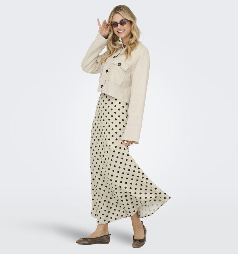 JDY Yaya Polkadots Jupe mi-longue en Beige pour femmes (370037)