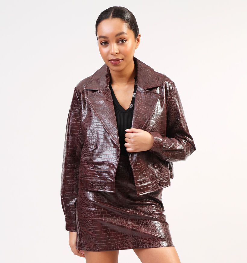 Vero Moda Croco Veste courte en Bordeaux pour femmes (354063)